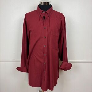 Cutter & Buck Men's Button Down Shirt Size 2XB Red Plaid Long Sleeve Work Office
